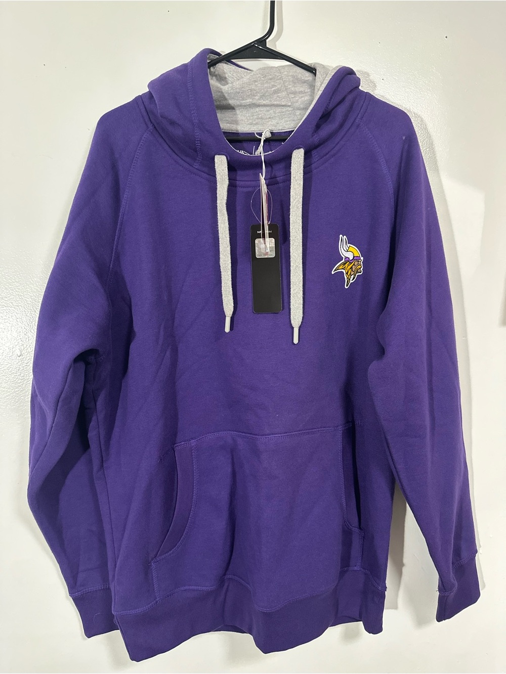 NFL Purple Hoodie with Gray Hood Lining and Drawcords